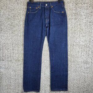 Levi's 501 Jeans Mens W31 L32 Dark Wash Straight Leg Denim Pants